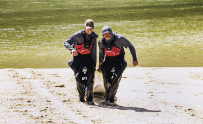 L-R: Bronson Iverson and Ryan Stewart compete on episode 205 of Race to Survive: New Zealand, Kahuranghi Coast, New Zealand, date not specified | Photo by Brian Finestone courtesy of USA Network